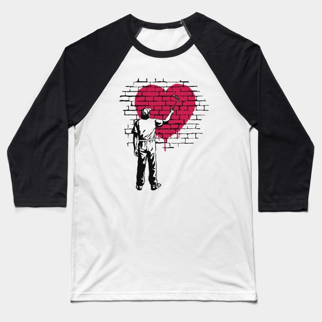 Street Artist Heart Painting Baseball T-Shirt by SLAG_Creative